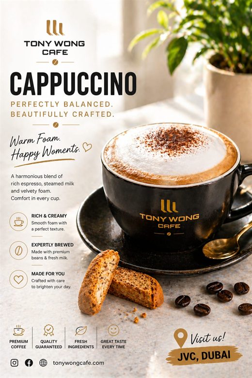 Tony Wong Café cappuccino poster